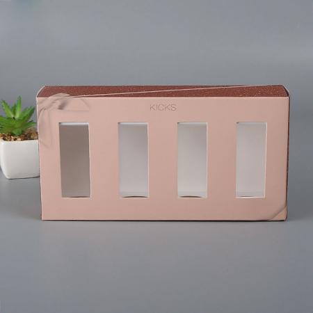 Eco friendly 350g white hot stamping square cosmetic paper box with pvc window