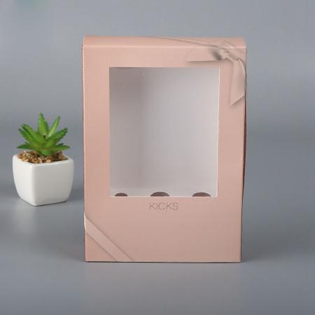 Eco friendly 350g white hot stamping square cosmetic paper box with pvc window