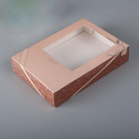 Eco friendly 350g white hot stamping square cosmetic paper box with pvc window