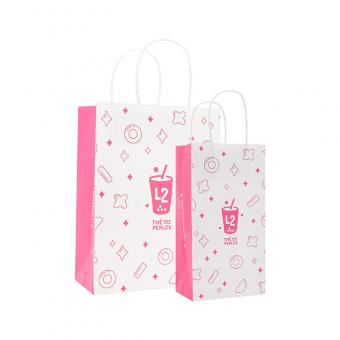 Wholesale Design Custom Exquisite White Kraft Paper Bag