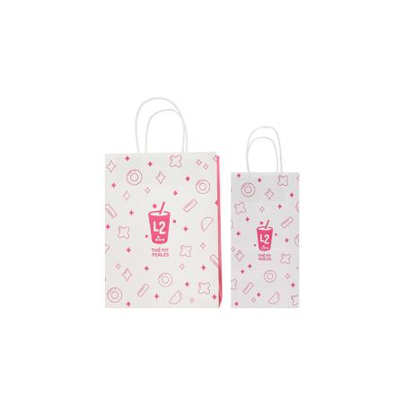 Wholesale Design Custom Exquisite White Kraft Paper Bag